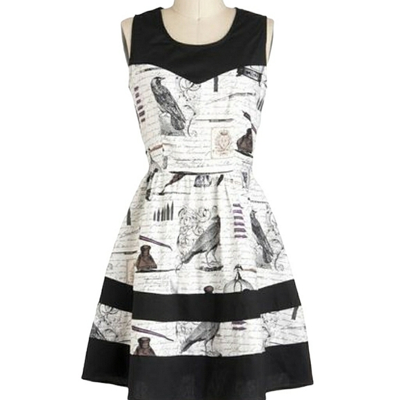Modcloth Dresses & Skirts - Modcloth Folter Edgar Allan Poe pin up rockabilly dress 2x